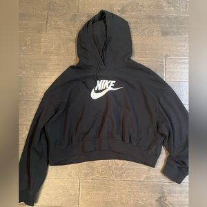 Black Nike cropped hoodie sweatshirt